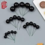 Glossy Black Faux Balls 20 Pcs Pack