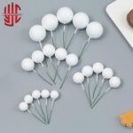 Glossy White Faux Balls 20 Pcs Pack