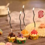 Curvy Cake Candles Black Color 6 Pieces Set - Image 2