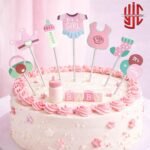 Paper Cake Topper It's a Girl 7 Pieces - Image 2