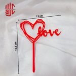 Plastic Cake Topper Love With Hearts - Image 2