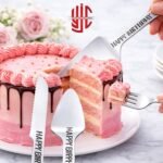 Acrylic Happy Birthday Knife Fork Lifter Set Silver