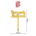 Acrylic Ramazan Mubarak English Cake Topper Golden - Image 2