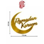 Acrylic Ramdan Kareem Cake Tags 5 Pieces Pack Golden - Image 2