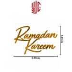 Acrylic Ramadan Kareem English Cake Tags 5 Pieces Pack Golden - Image 2