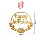 Acrylic Happy Birthday Round Flower Tags 5 Pcs Pack - Image 2