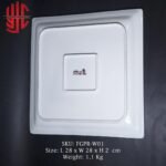 Imported Porcelain Square Platter White 28cm - Image 2