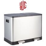 Stainless Steel Rectangle Dual Pedal Dustbins 24 30 46 Liters