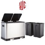 Stainless Steel Rectangle Dual Pedal Dustbins 24 30 46 Liters - Image 2