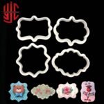 Vintage Plaque Cookie Frame Cutter Four Pieces Set