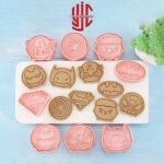 Comic Character Cookie Cutter 8 Pieces Stamp Set