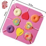 Silicon Swirl Heart Round Lollipop Mold 8 Cavities - Image 3