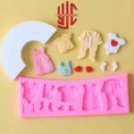 Silicon 3D Baby Clothes Chocolate Paste Mold 11 Cavities