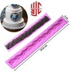 Silicon Twist Braided Rope Lace Chocolate Paste Mold - Image 2