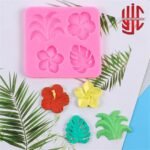 Silicon Tropical Flowers & Leaves Chocolate Paste Mold 4 Cavities