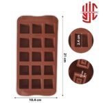 Silicon Double Square Button Chocolate Mold 15 Cavities - Image 3