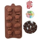 Silicon Three Types Animals Chocolate Mold 8 Cavities
