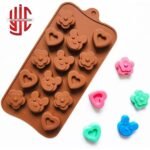 Silicon Heart Bear Flower Chocolate Mold 14 Cavities