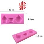 Silicon Tea Kettle Cup Cake Paste Mold 3 Cavities - Image 3