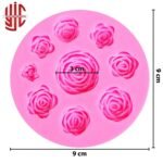 Silicon Rose Flower Paste Mold 9 Cavities - Image 2
