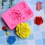 Silicon Big Rose Deep Paste Mold 5 Cavities