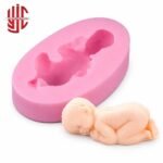 Silicon Lying Down Sleeping Baby Small Mold - Image 2