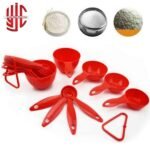 Measuring Spoon & Cup 8 Pieces Set Red Color