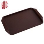 Plastic Serving Tray Double Side Handle Chocolate Color - Image 2