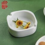 Imported Porcelain Ashtray Square White 10cm - Image 2