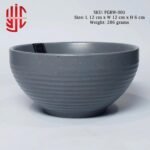 Imported Porcelain Bowl Grey Wavy 12cm