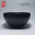 Imported Porcelain Bowl Black Wavy