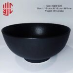 Imported Porcelain Black Bowl Dotted Texture - Image 3