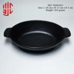 Imported Porcelain Black Dish Dotted Texture