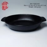 Imported Porcelain Black Dish Dotted Texture - Image 2