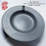 Imported Porcelain Grey Plate Wavy