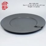 Imported Porcelain Grey Plate Wavy - Image 2