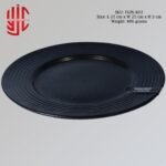 Imported Porcelain Plate Black Wavy - Image 2