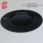 Imported Porcelain Plate Black Wavy - Image 3