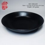 Imported Porcelain Black Plate Dotted Texture - Image 2