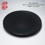 Imported Porcelain Black Plate Dotted Texture - Image 3