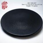 Imported Porcelain Black Plate Dotted Texture - Image 4