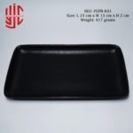 Imported Porcelain Black Platter Dotted Texture - Image 2