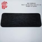 Imported Porcelain Black Platter Rock Crisp Texture