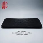 Imported Porcelain Black Platter Rock Crisp Texture - Image 2