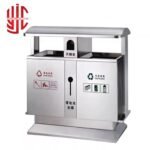 Imported Stainless Steel Two Door Outdoor Dustbin - Image 4