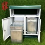 Imported Metallic Outdoor Two Door Dustbin - Image 4