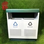 Imported Metallic Outdoor Two Door Dustbin - Image 3