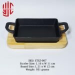 Imported Sizzler Deep Dish Rectangle Cast Iron