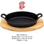 Imported Sizzler Deep Dish Oval Cast Iron